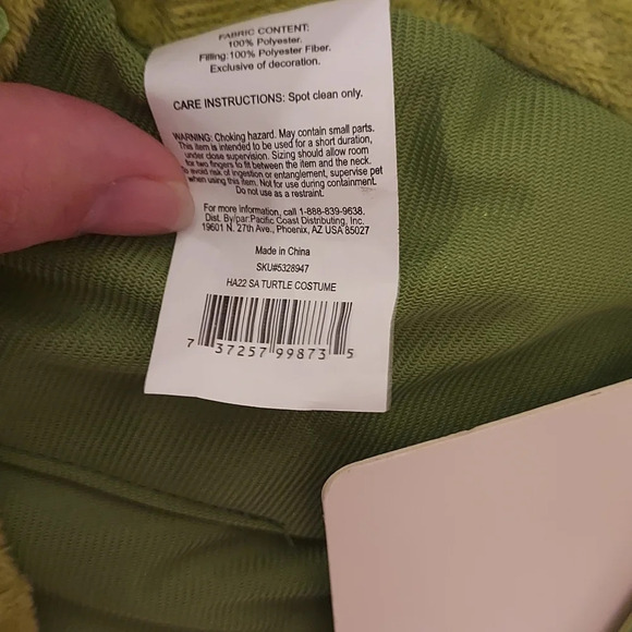 New Thrills & Chills Sea Turtle Costume for Small Animals Costume (Guinea Pig) - Picture 6 of 6